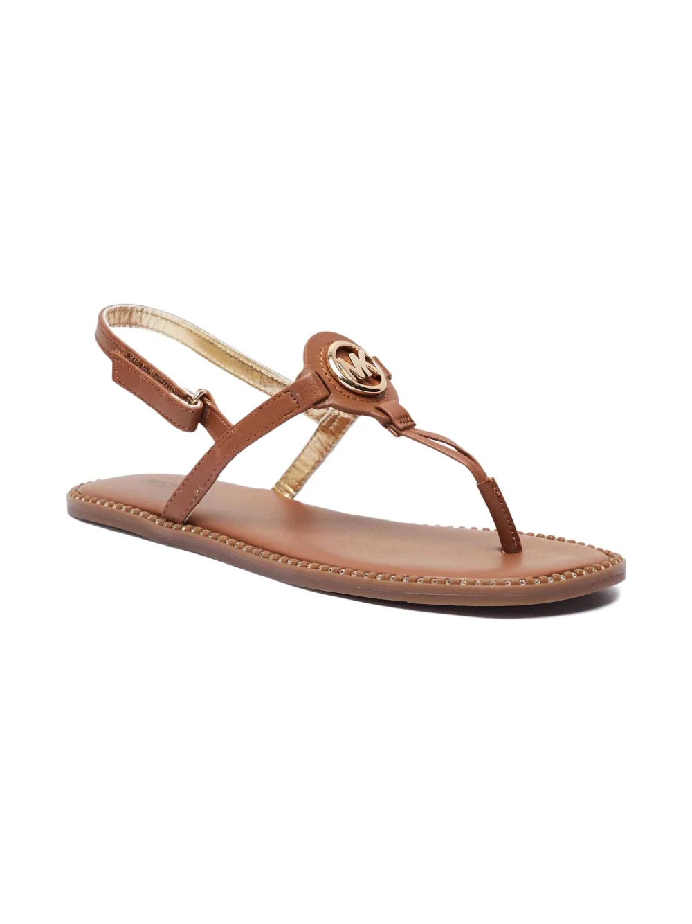 

Босоножки с шипами и пластиной с логотипом Michael Kors Kids, коричневый