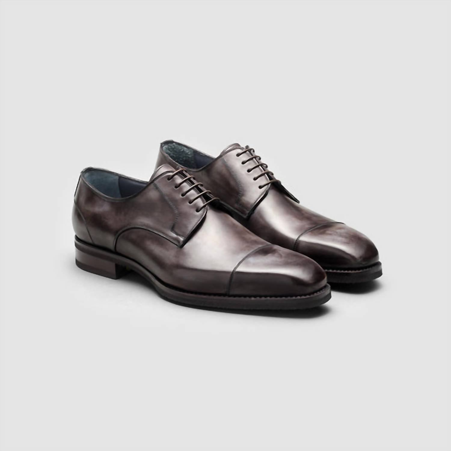 Мужские оксфорды Pesaro Fumo с круглым мысом в темно-сером цвете Scarpe di Bianco, темно-серый — фото 2