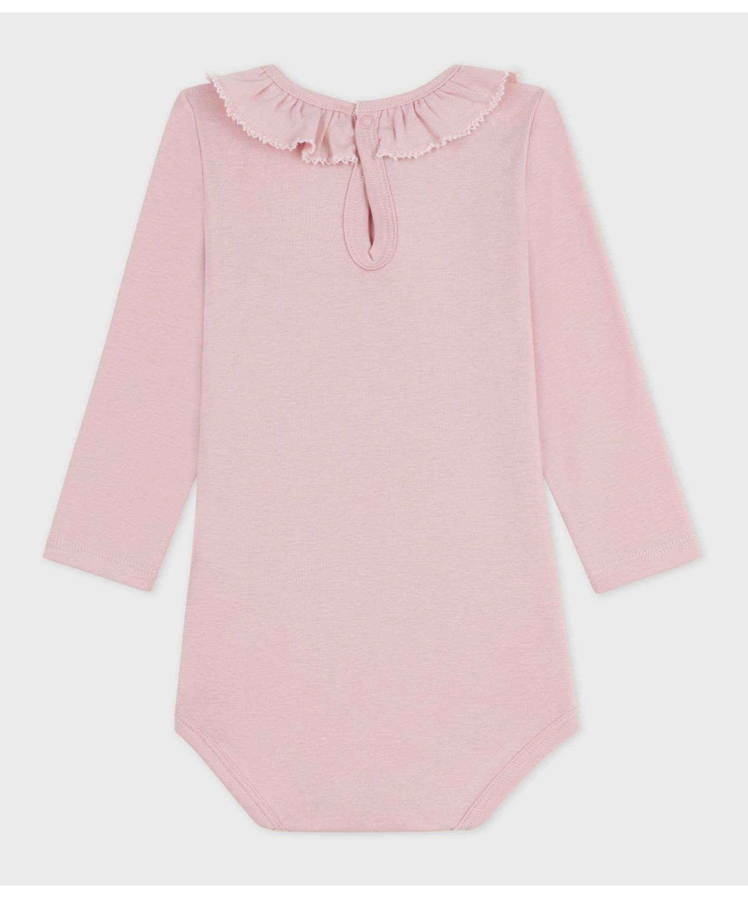 Платье с длинными рукавами и воротником PETIT BATEAU, Light Pink — фото 2