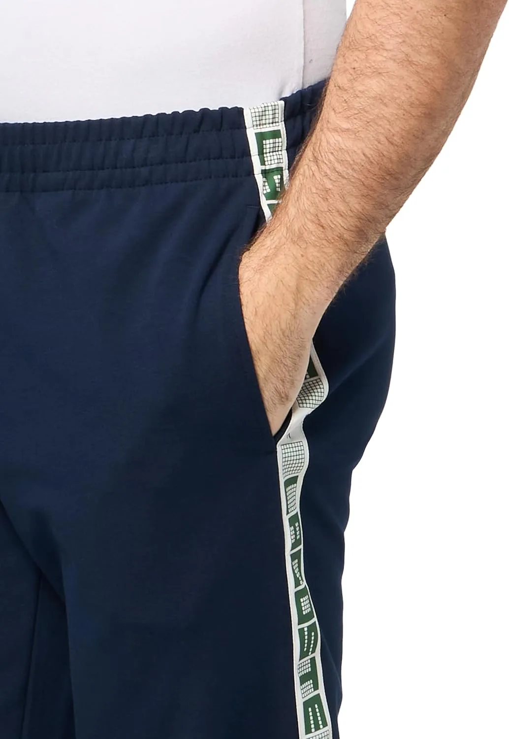 Мужские спортивные брюки Lacoste с логотипом и полосками для тенниса, синий — фото 3