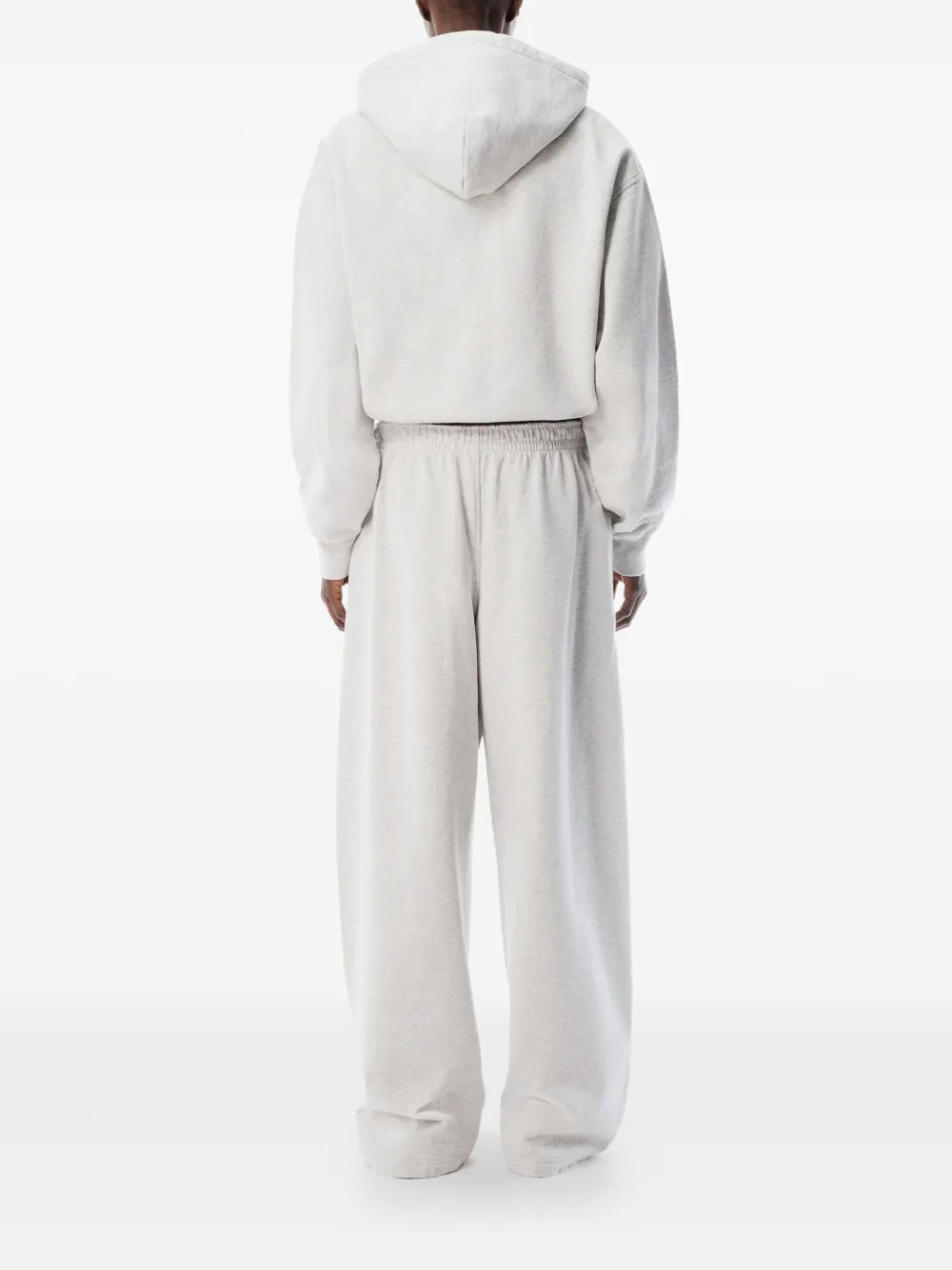 Спортивные брюки со стразами и завязками на шнурке Alexander Wang, серый — фото 3