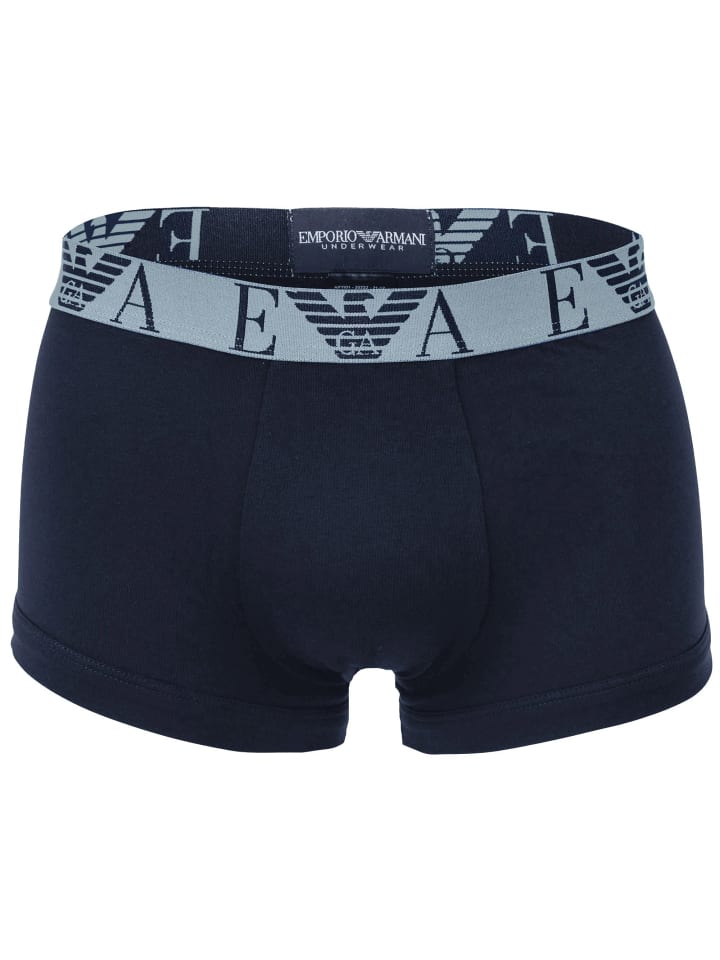 Emporio Armani Комплект из 3 боксерских трусов синего цвета — фото 2