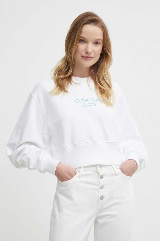 

Хлопковая толстовка Calvin Klein Jeans, белый