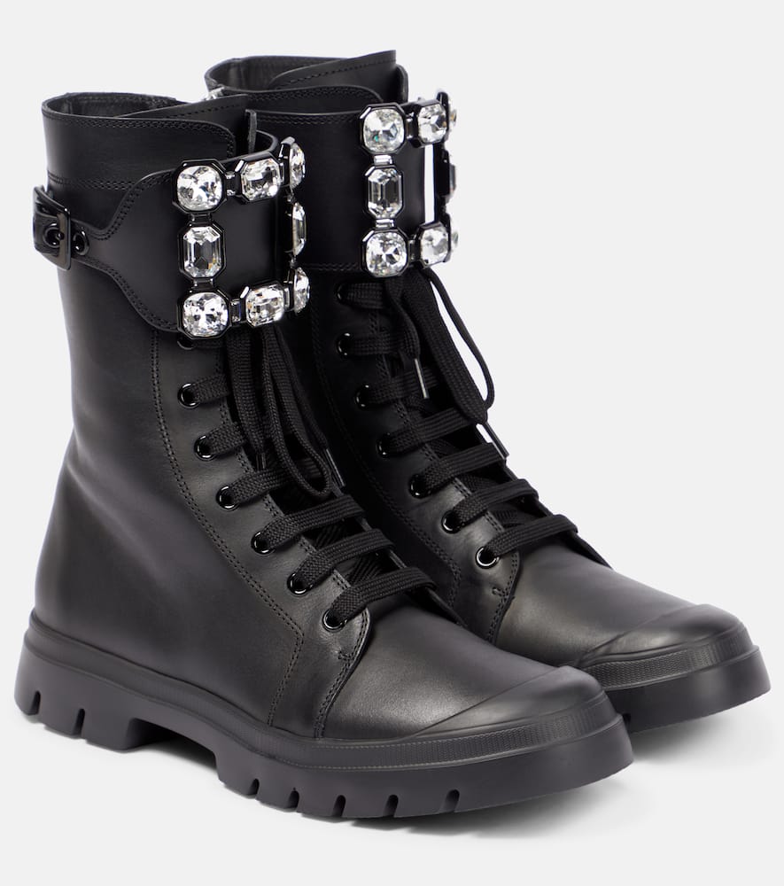Ботинки Viv' Walky на шнуровке из кожи Roger Vivier