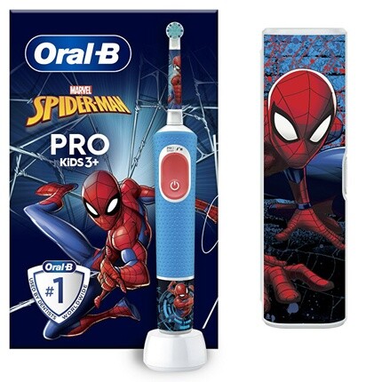 

Oral-B Электрическая зубная щетка Vitality Pro Kids Spiderman с дорожным футляром