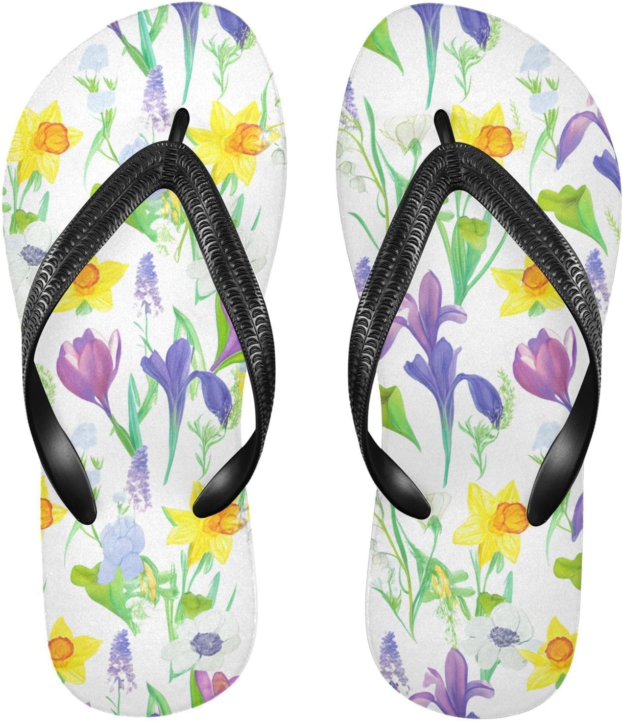 

Мужские летние шлепанцы на пляж Iris с цветочным рисунком, белые резиновые вьетнамки с противоскользящей подошвой для душа и ходьбы Sinestour