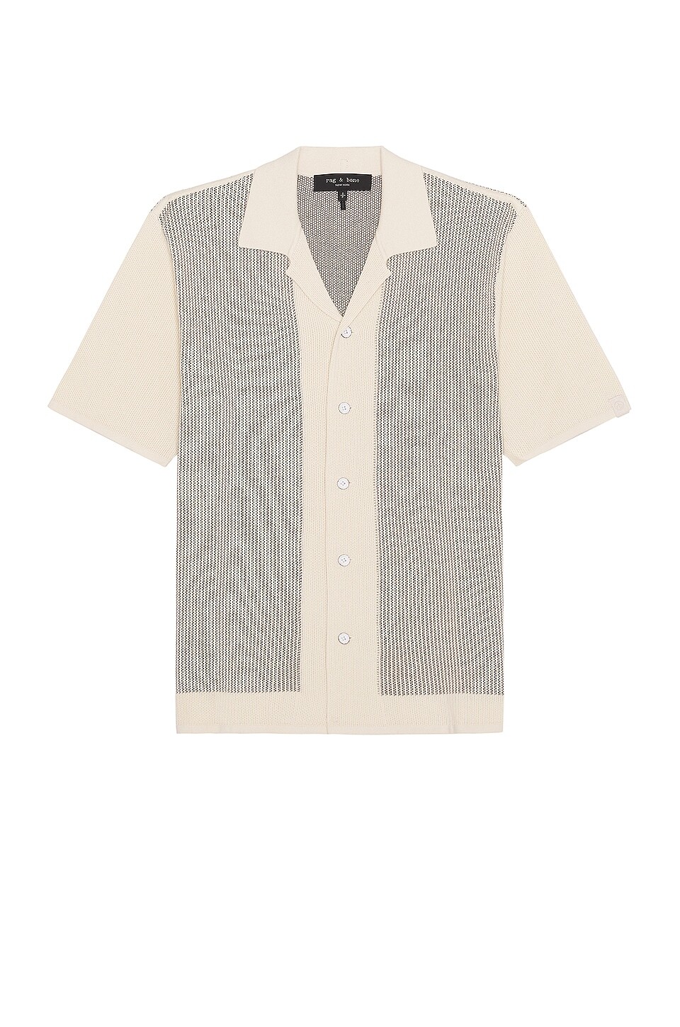 

Рубашка Rag & Bone Harvey Knit Camp, слоновая кость