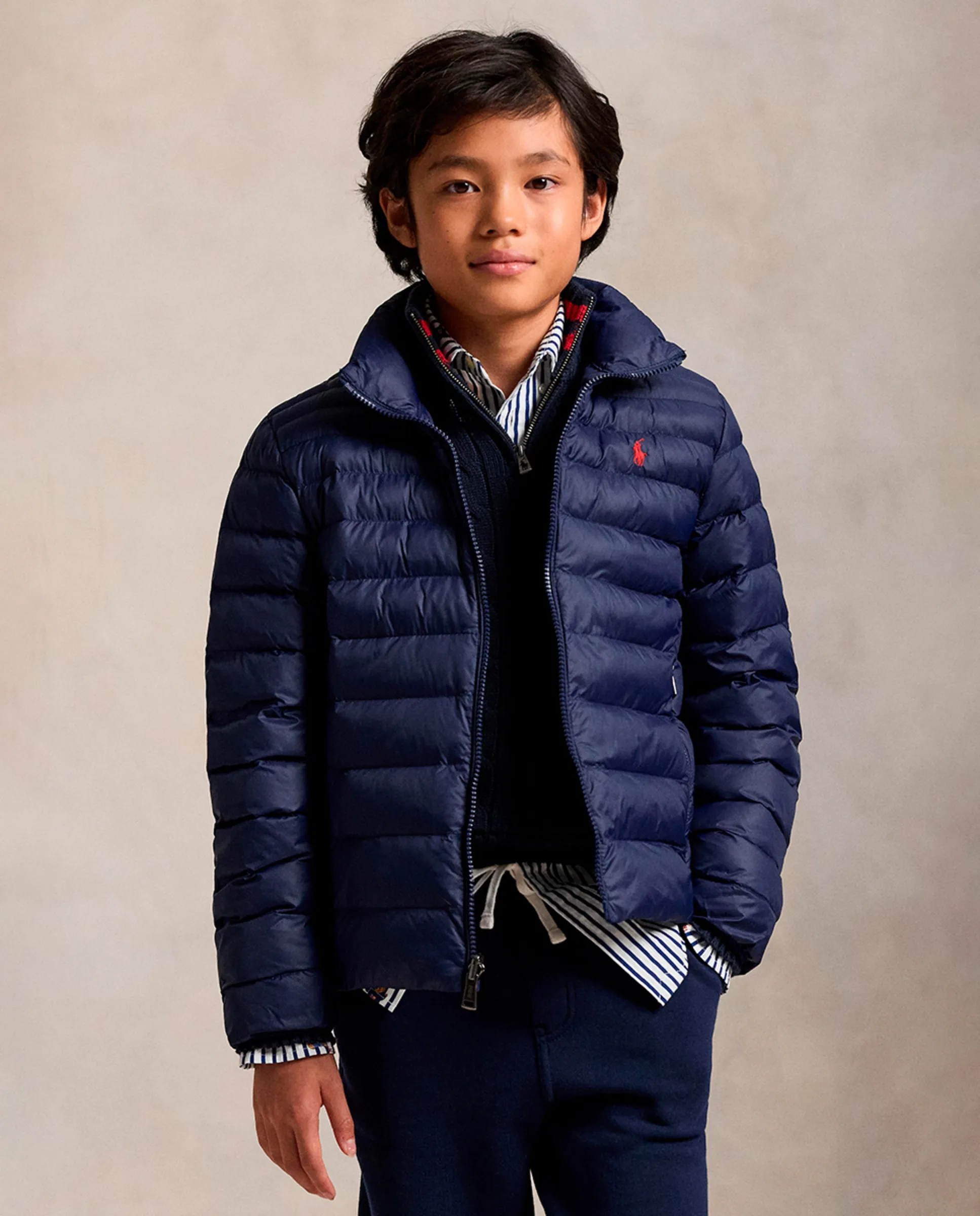 

Детский утепленный пуховик с водоотталкивающей пропиткой Polo Ralph Lauren, темно-синий