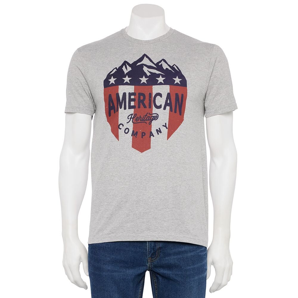 

Мужская футболка с рисунком компании American Heritage Generic, цвет Gray Heather