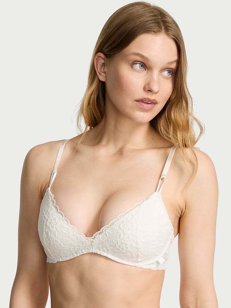 

Сексуальный бюстгальтер Lacie Wireless Push Up Victoria'S Secret, lace coconut white
