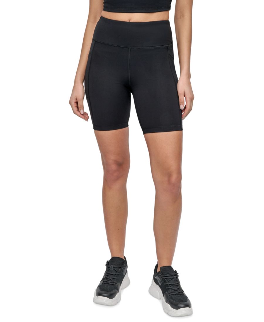 

Женские велосипедные шорты с карманом и логотипом, украшенным стразами DKNY, Black/silver