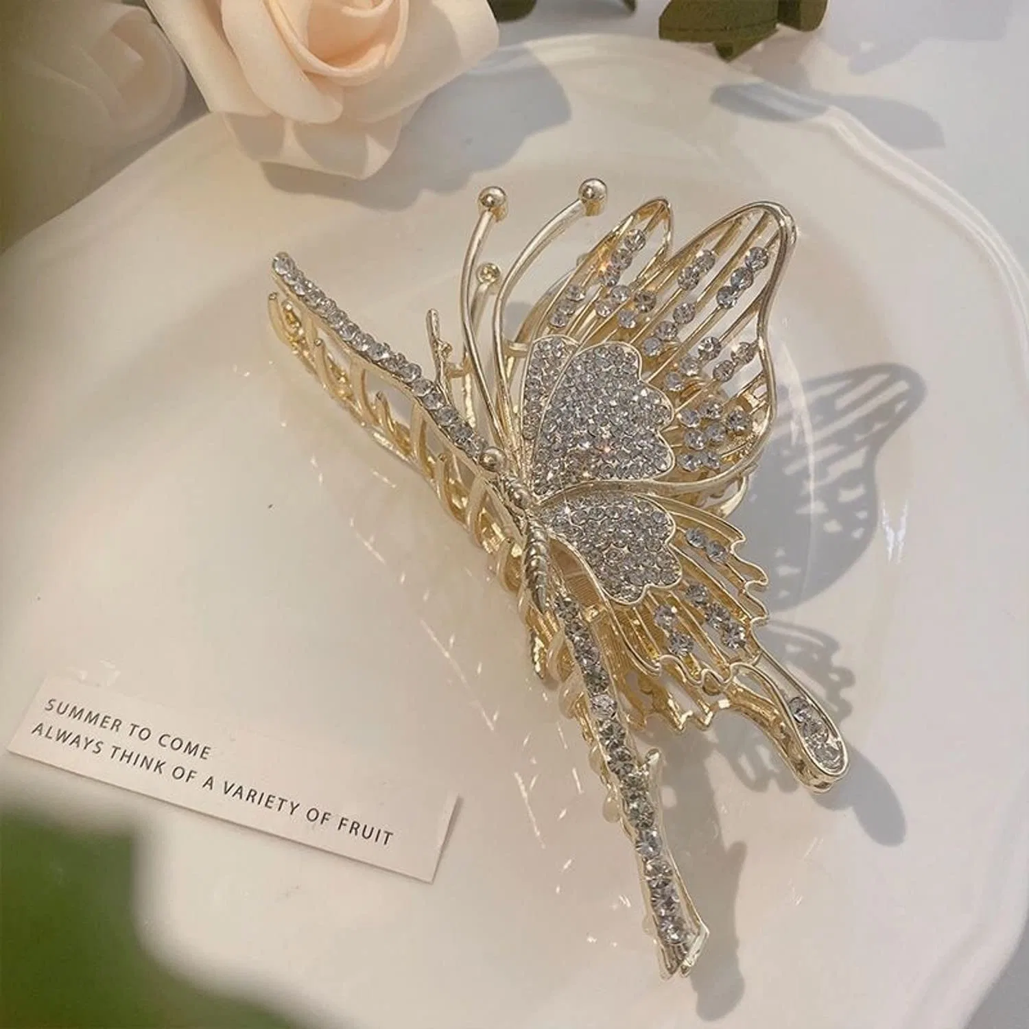 Набор металлических заколок-бабочек для волос, 2 шт. Cismark, Butterfly Rhinstone — фото 4