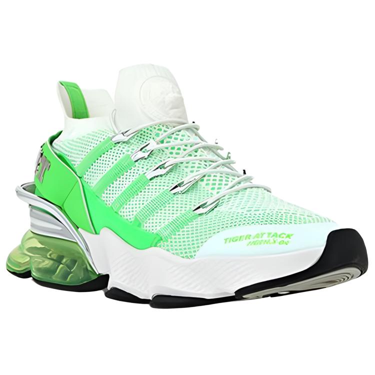 PLEIN SPORT Кроссовки Tiger Attack Low top Casual Unisex бело-зеленые — фото 3