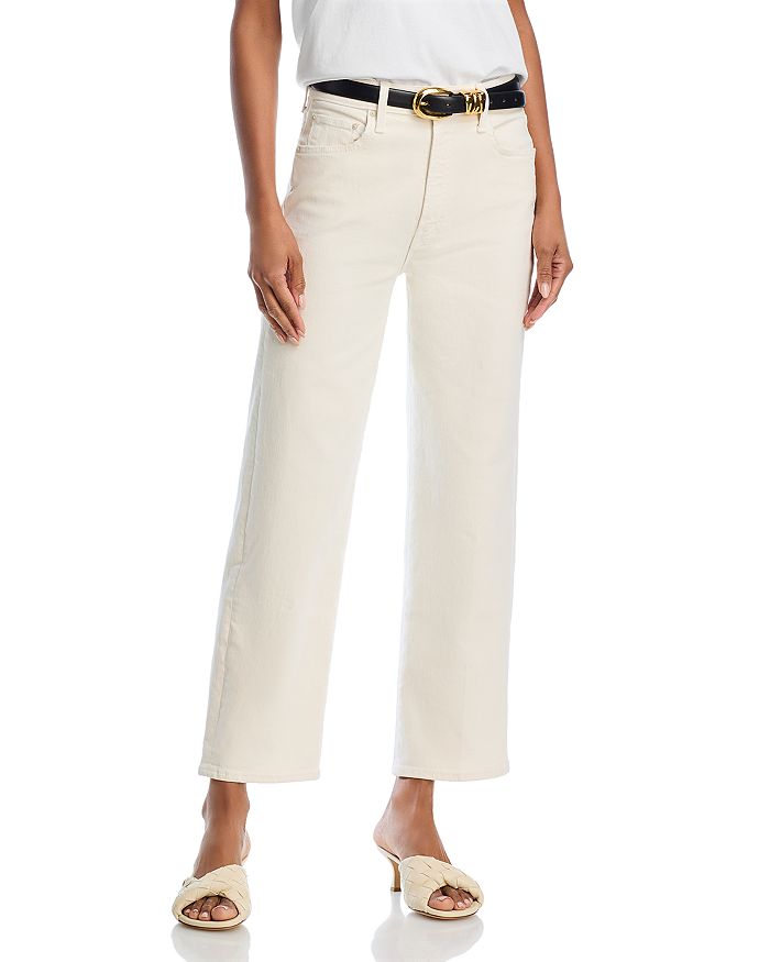 

Широкие прямые джинсы Rambler High Rise Ankle в цвете Cream Puff MOTHER, белый