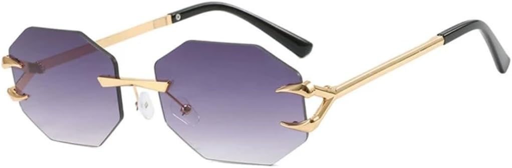 

Солнцезащитные очки с защитой UV400 | Панк, без оправы, металлические линзы, цветные линзы | для женщин и мужчин, для занятий спортом на открытом воздухе и вождения DSVIGF, Gradient Gray