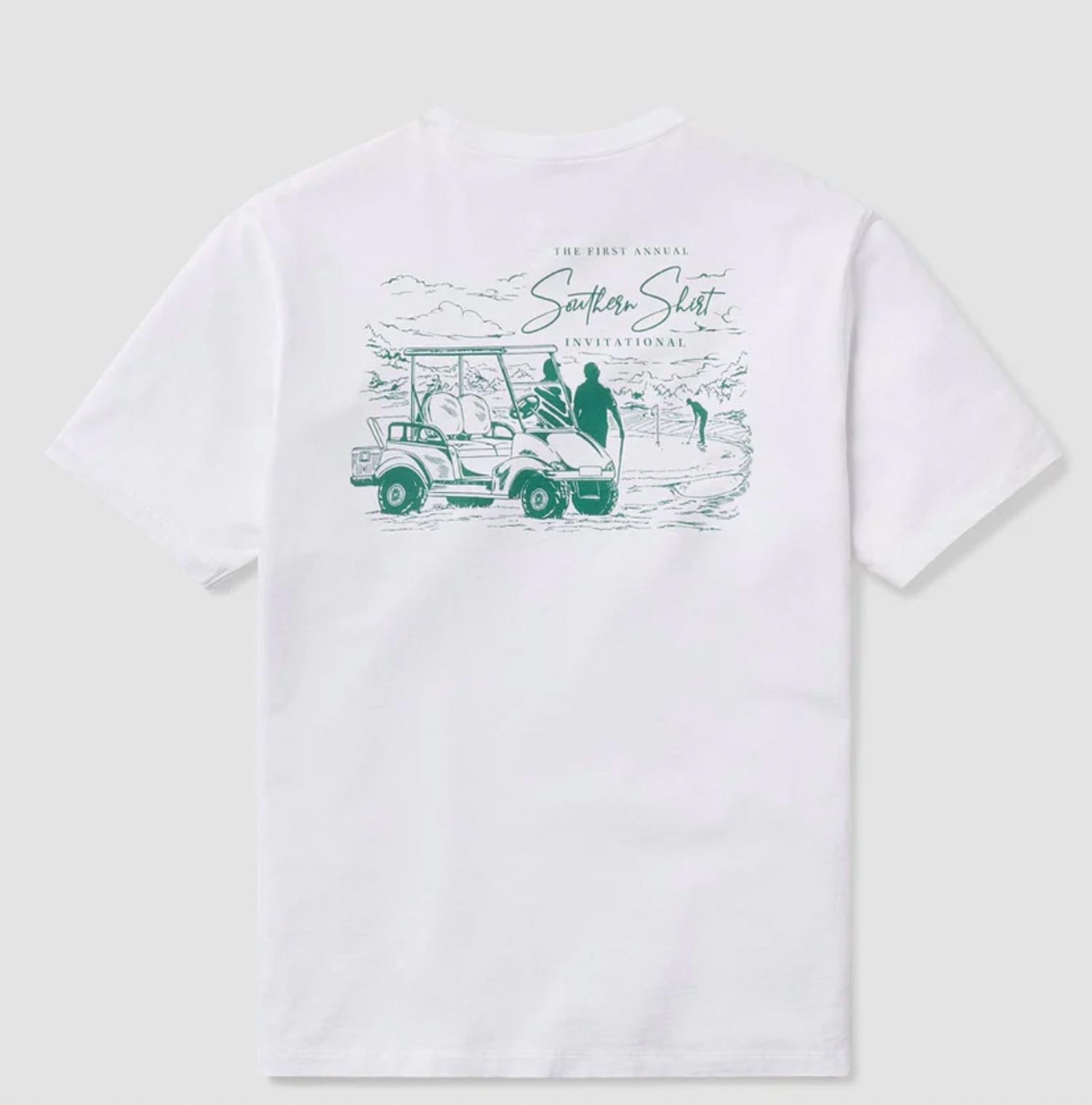 

Мужская футболка с коротким рукавом Stay The Course ярко-белого цвета Southern Shirt Company