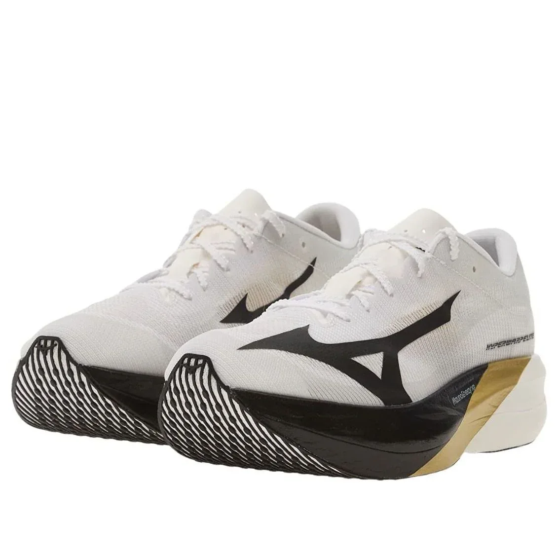Кроссовки Mizuno Hyperwarp Elite 'White Black Gold' — фото 2