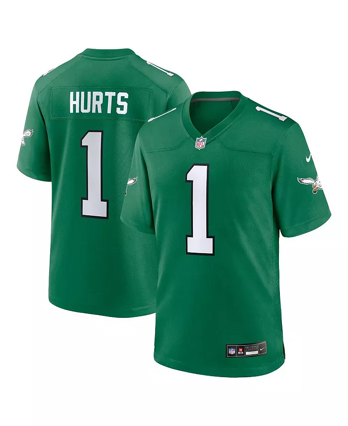 

Мужская игровая футболка Jalen Hurts Kelly Green Philadelphia Eagles альтернативная Nike