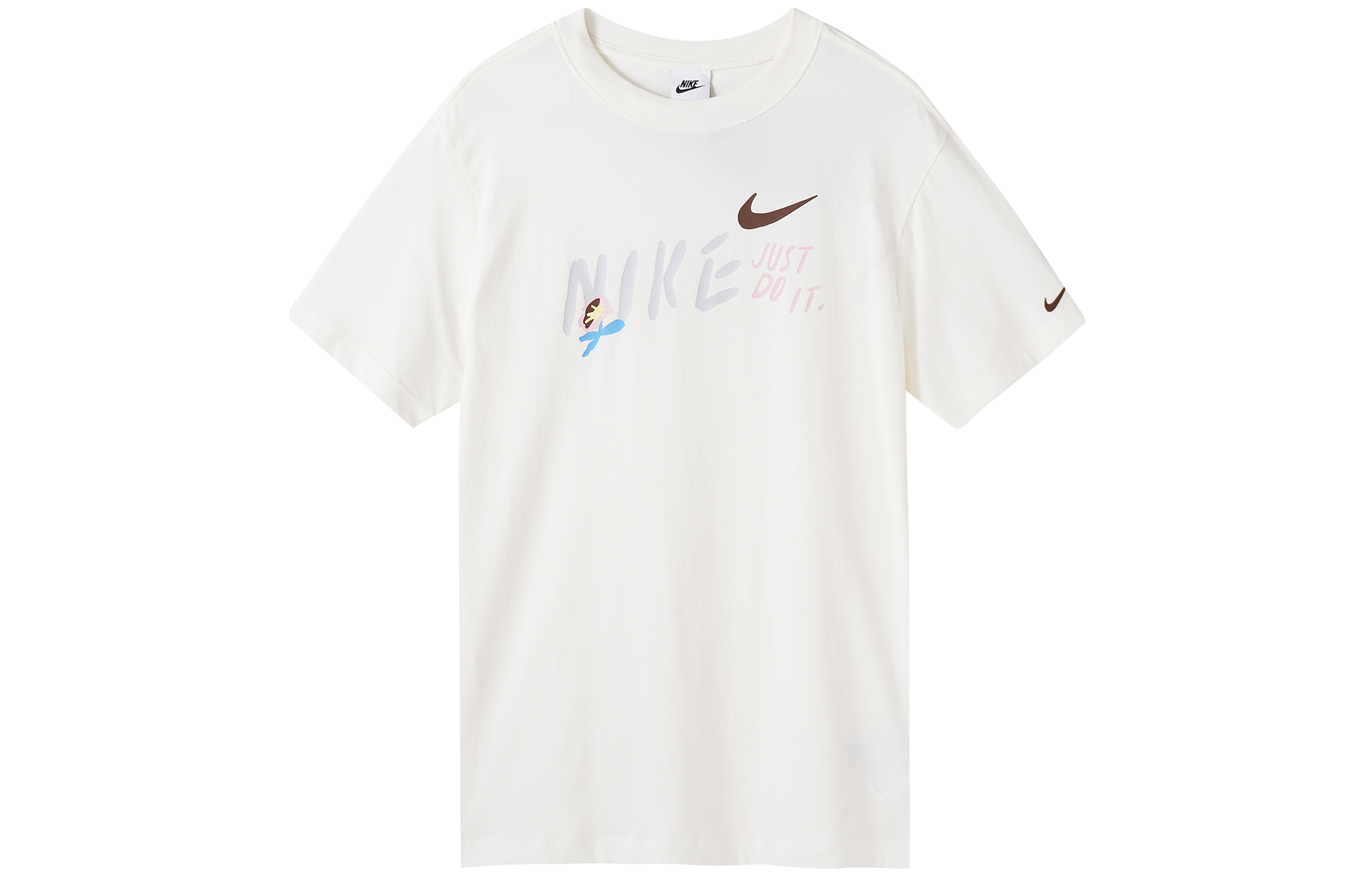 

Nike Спортивная женская футболка с заниженной линией плеч, парус, белая