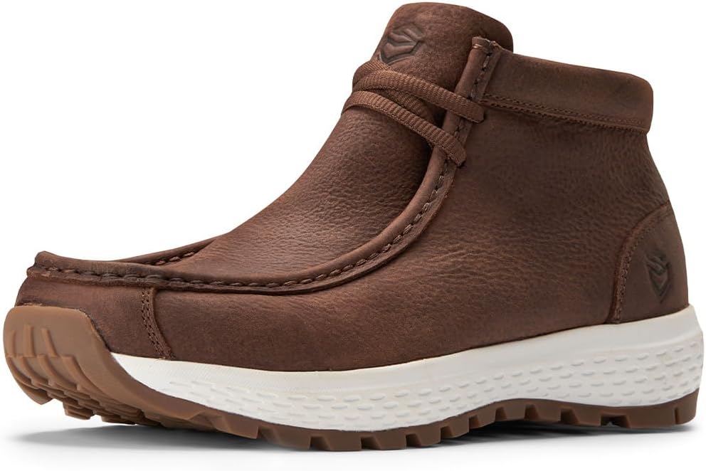 

Мужские ботинки SUREWAY Chukka, легкие и прочные кожаные ботинки с носком-мокасином, модные для походов, вождения, Челси-ботинки для комфорта в любую погоду (офис, повседневная носка, нарядные), Sorrel