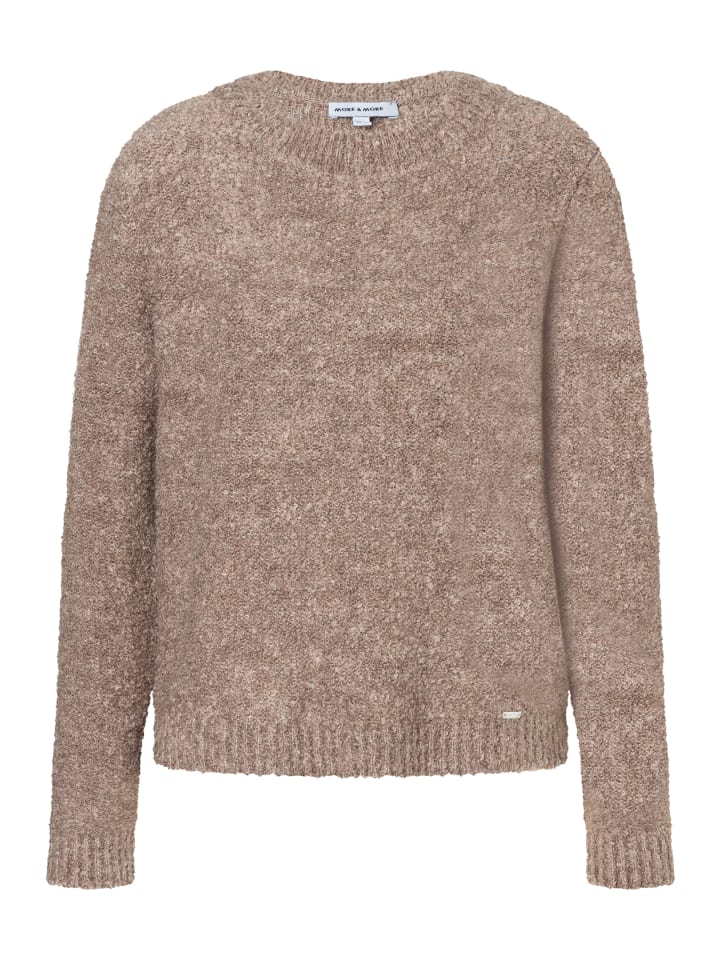 

Свитер с круглым вырезом и структурой букле в цвете серо-коричневый меланж More & More