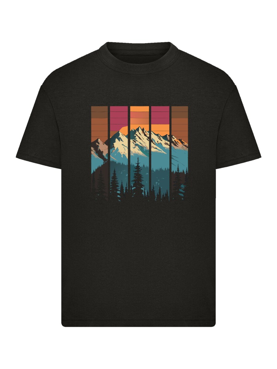 

Рубашка F4NT4STIC Berg Sonnenuntergang Retro, черный