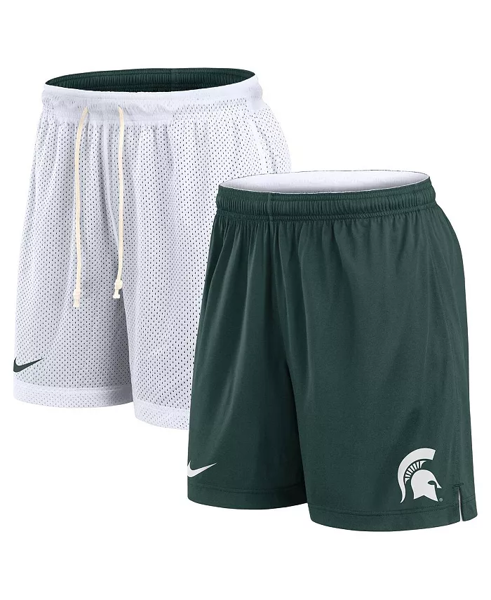 

Мужские бело-зеленые реверсивные шорты для тренировок Michigan State Spartans Primetime Nike