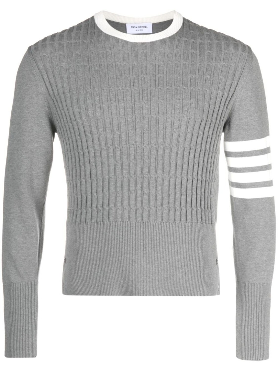 

Thom Browne толстовка фактурной вязки с полосками 4-Bar, серый