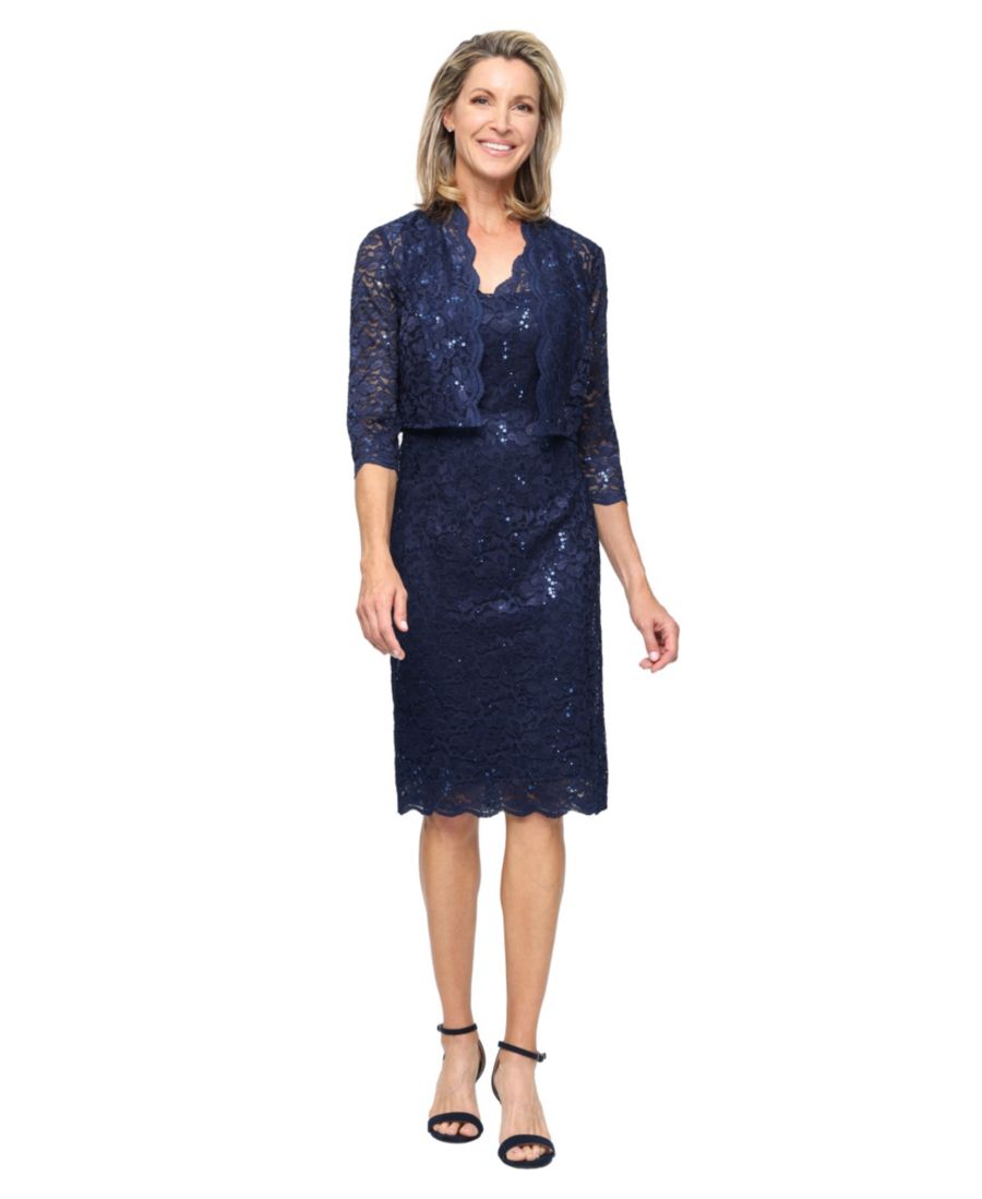 

Женское платье-футляр с V-образным вырезом SL Fashions, Navy