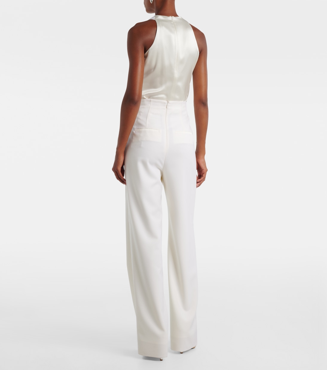 Широкие брюки Balta с высокой талией из натуральной шерсти Max Mara, Bianco — фото 3