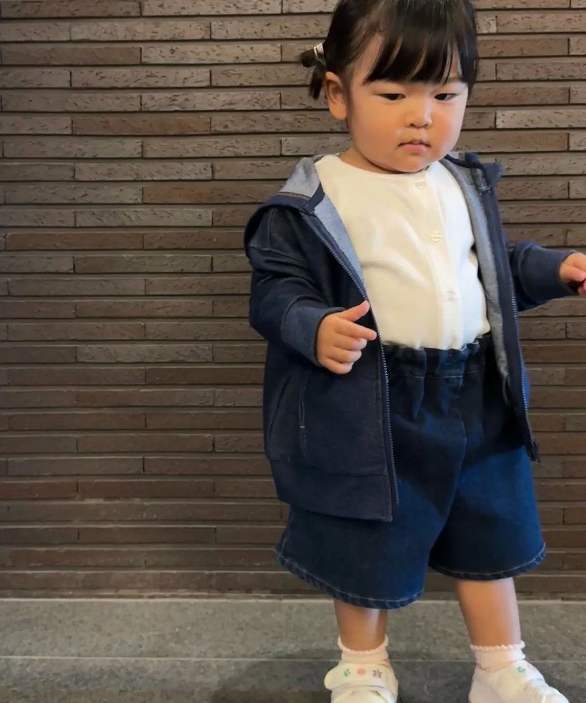 Растягивающиеся джинсовые шорты-юбка (baby size) Comme Ca Ism, Indigo — фото 4