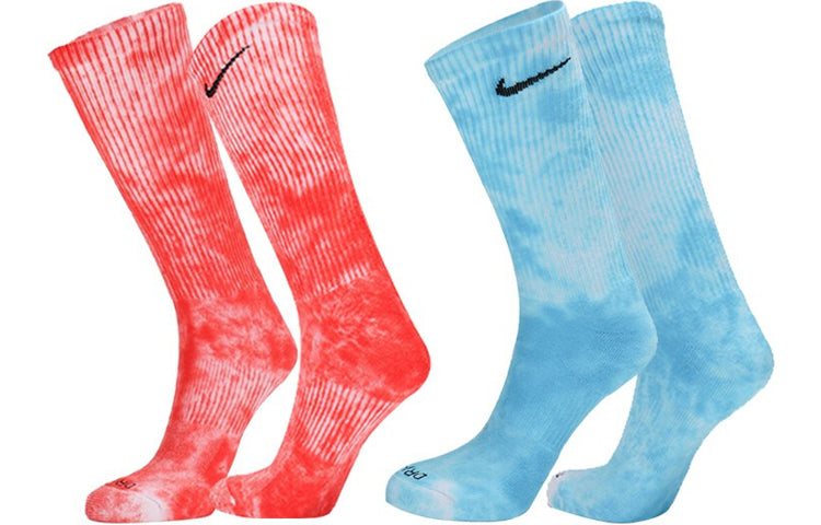 Носки Nike Unisex Everyday Plus Medium Stockings 2 Packs Blue/Red, красный — фото 4