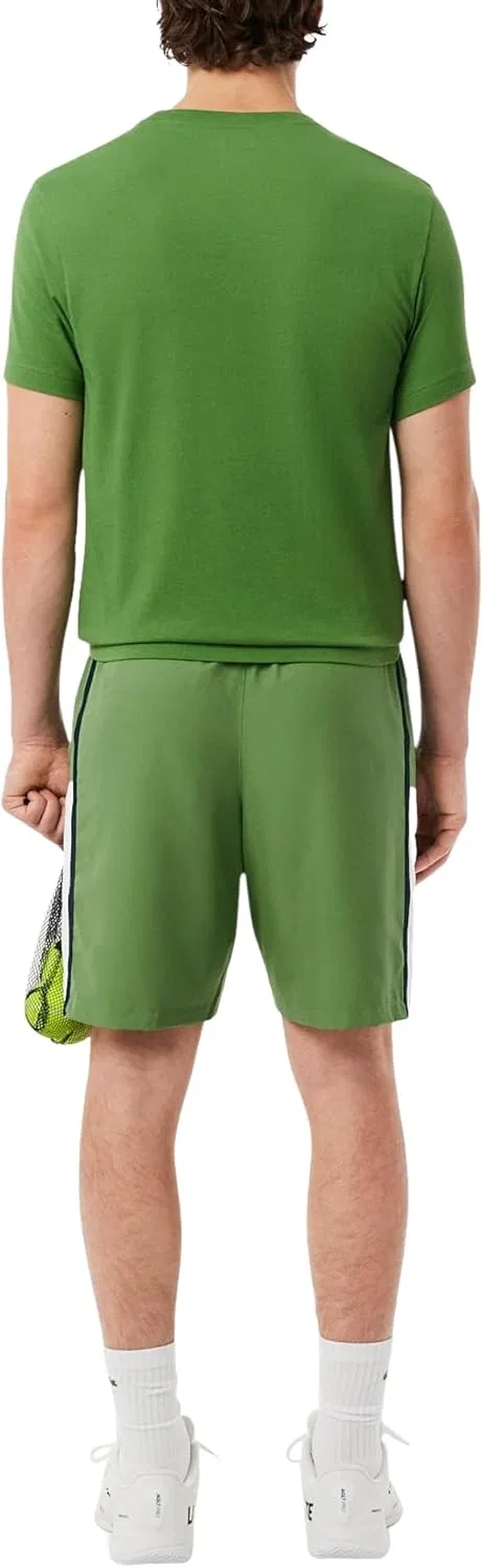 Мужские легкие теннисные шорты Lacoste с цветными полосками — фото 3