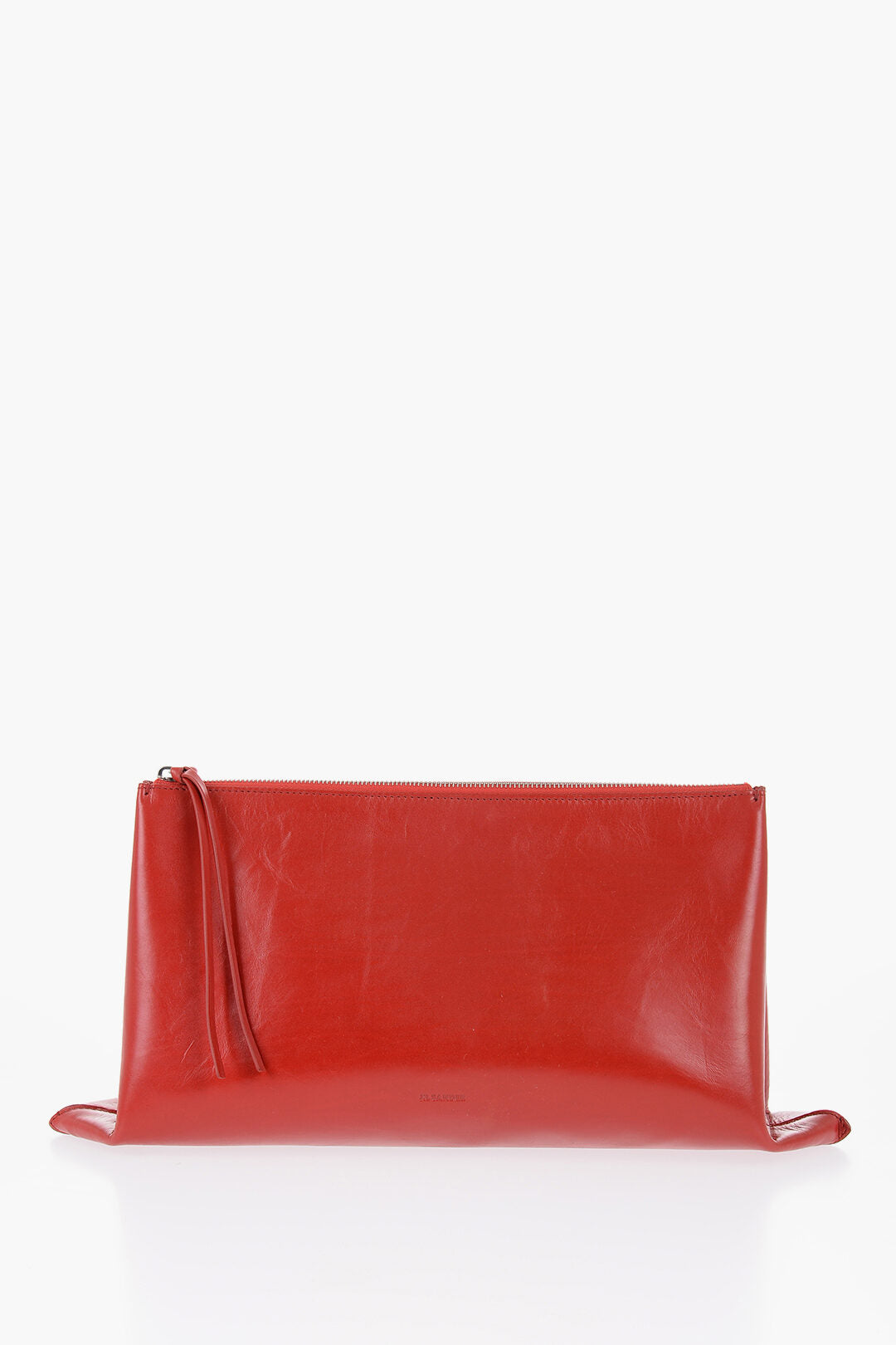 

Клатч Jil Sander Craquelé из кожи с застежкой-молнией, красный