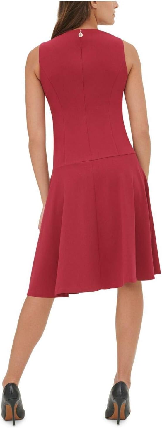 

Женское платье-трапеция Tommy Hilfiger с однотонным воротником и отделкой Jewel, Reds