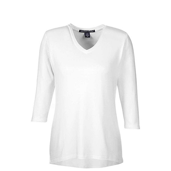

Женский топ с V-образным вырезом и длиной рукава до запястья Devon & Jones, White