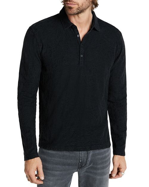 

Жаккардовая рубашка-поло с длинными рукавами Adam John Varvatos, цвет Black