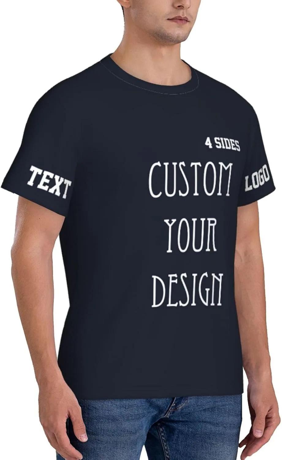 Футболка Custom T Shirts 4-Side Printable с логотипом — фото 4