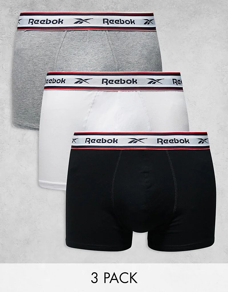 

3 комплекта трусов-транков Barlow черного, серого и белого цвета Reebok