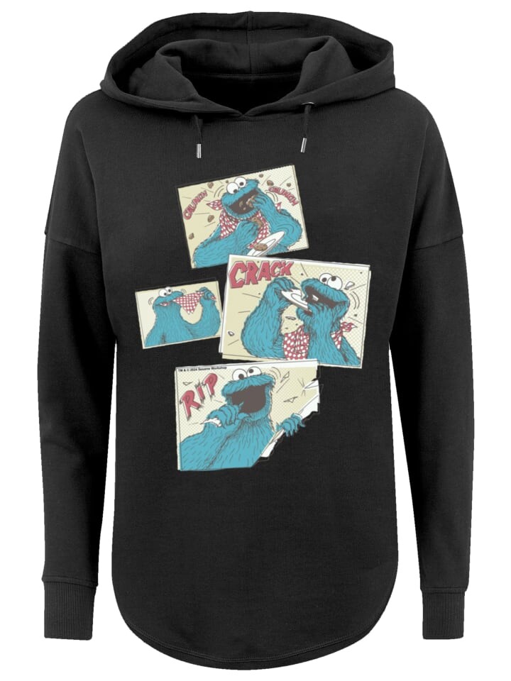 

Пуловер F4NT4STIC Oversized Hoodie Sesamstraße Cookie Monster Crunch, черный