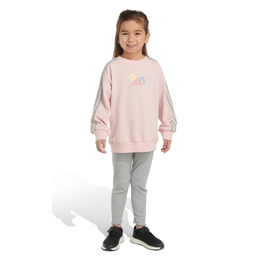 

Комплект из пуловера и леггинсов adidas French Terry с круглым вырезом для девочек 4–6 лет Adidas, цвет Light Pink