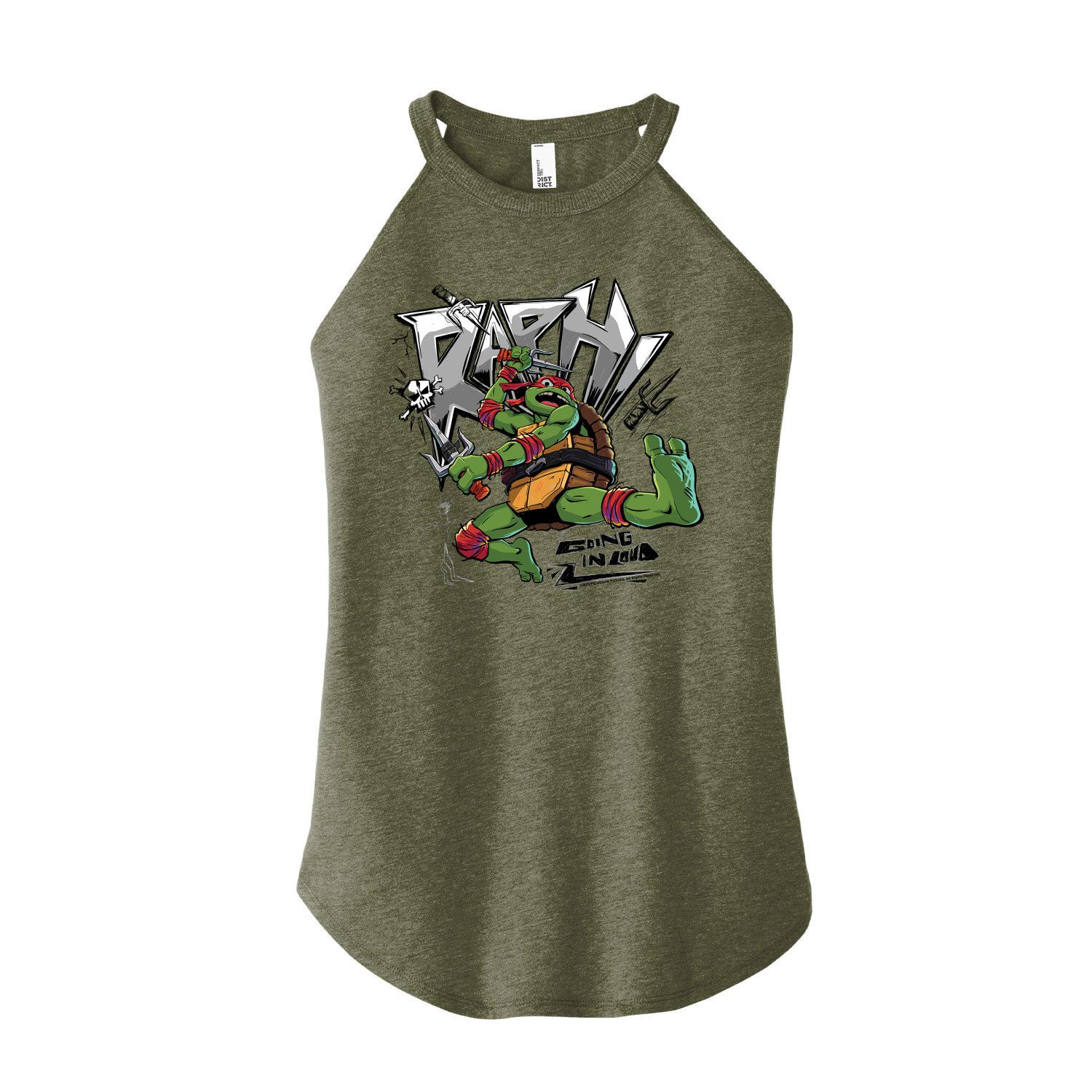 

Детская майка с высоким воротником и графическим рисунком TMNT Teenage Mutant Ninja Turtles Mutant Mayhem Raph Licensed Character, зеленый