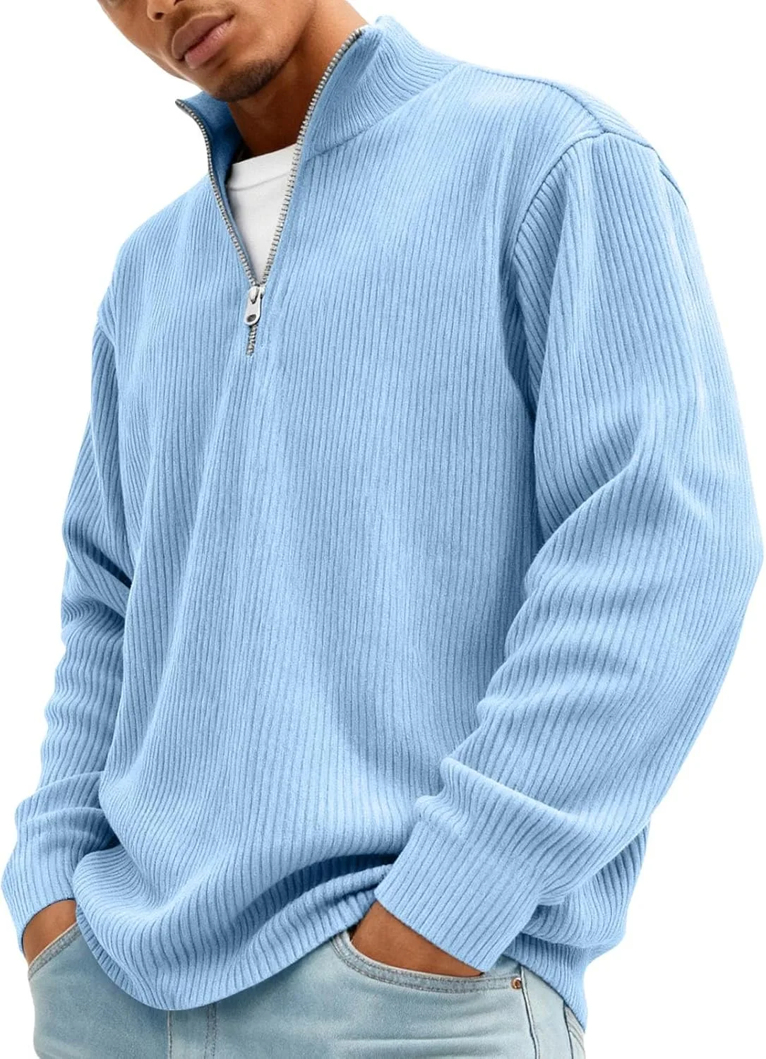 

Куртка-полузип из вельвета с воротником-стойкой hayudier