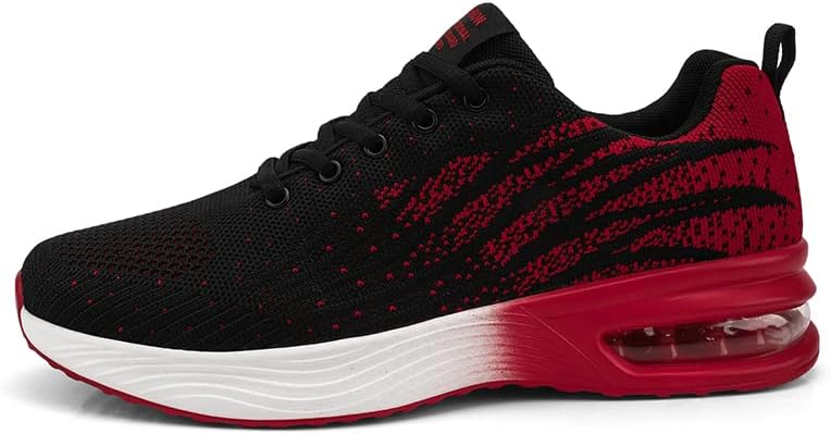 

Мужские кроссовки для бега в черно-красной цветовой гамме, дышащие ботинки, с амортизирующими подушками для поглощения ударов и комфорта Pilluren