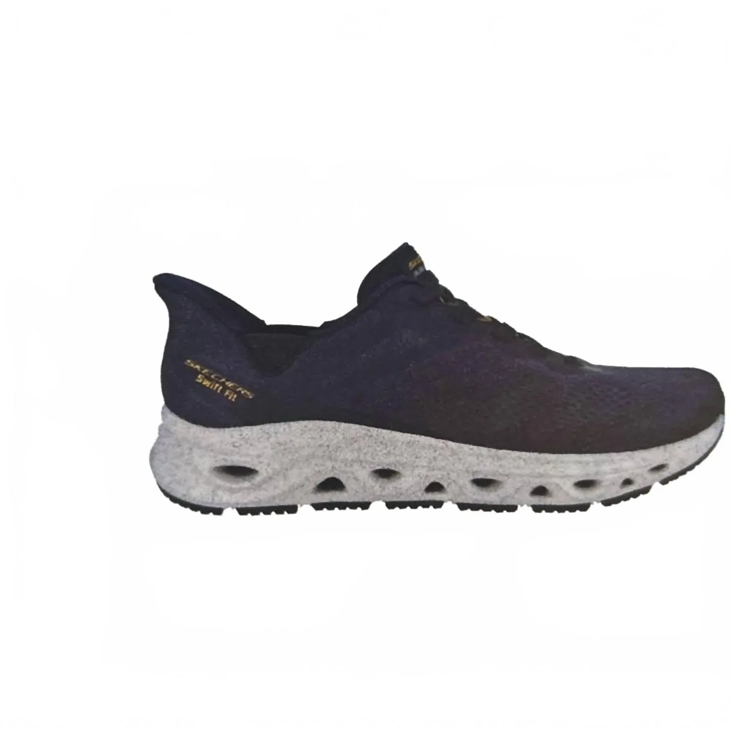 Skechers Мужские сетчатые спортивные кроссовки Swift Fit с открытой пяткой, темно-синего цвета — фото 2