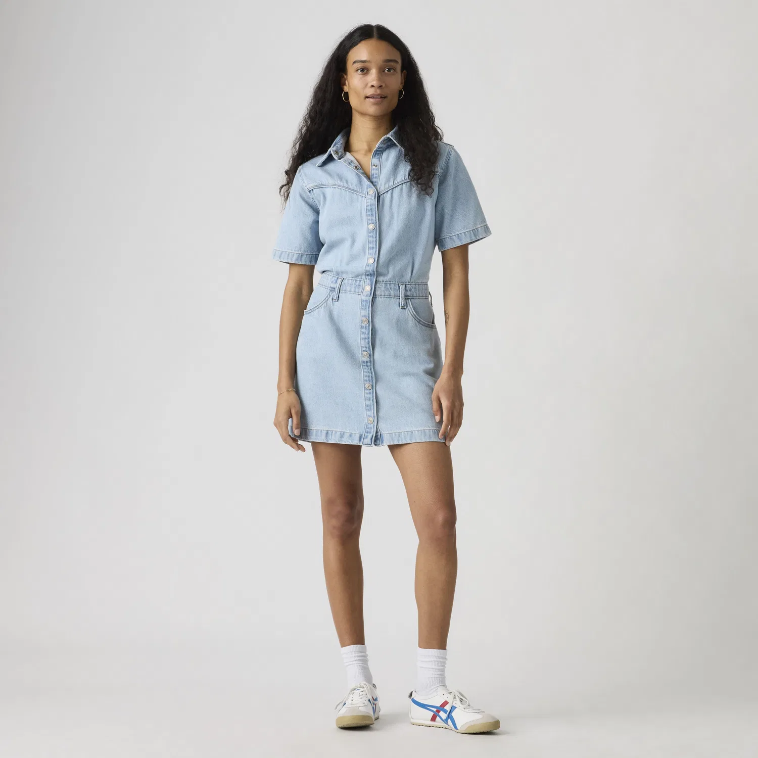 Платье-миди Logan в стиле вестерн с короткими рукавами Levi's, Light Wash — фото 3