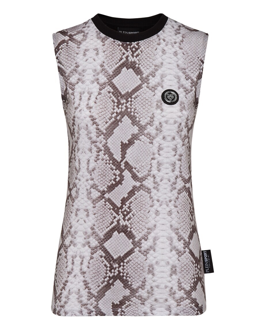 

Майка Plein Sport Top, цвет grey/muddy colored/light grey