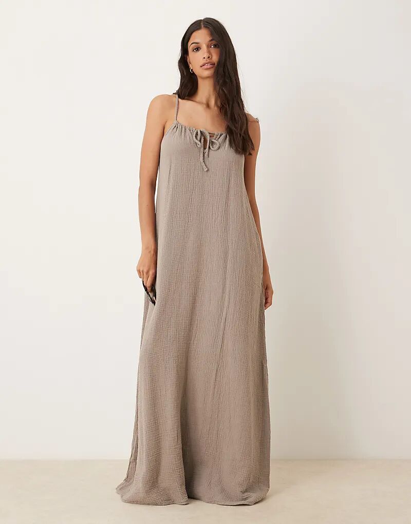 

Платье макси из марли JDY коричневого цвета