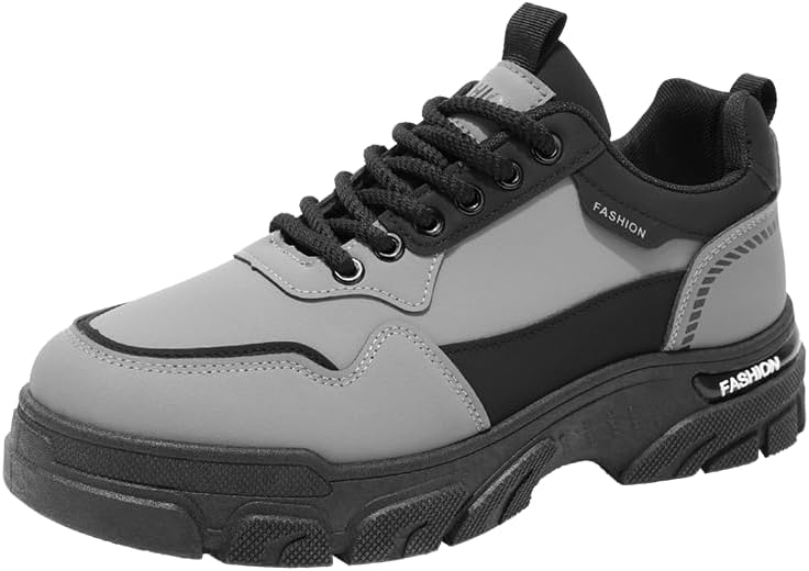 

Мужские мотоботы-кроссовки, повседневные туфли для мужчин, удобные, нескользящие, прочные кроссовки с толстой подошвой, подходят для активного отдыха на улице Hchctry, серый