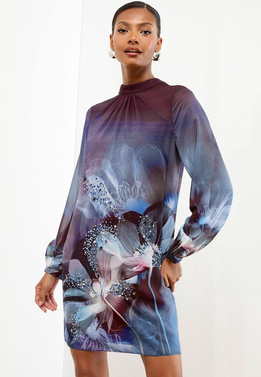 

Платье Lipsy EMBELLISHED FLORAL LONG SLEEVE, Navy/Purple